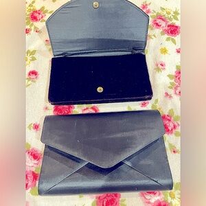 2 Retro Black Clutch Purses Slightly Used.